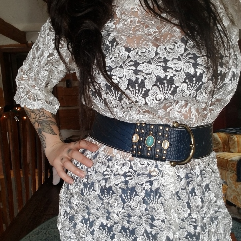 Vintage Navy blue waist belt
